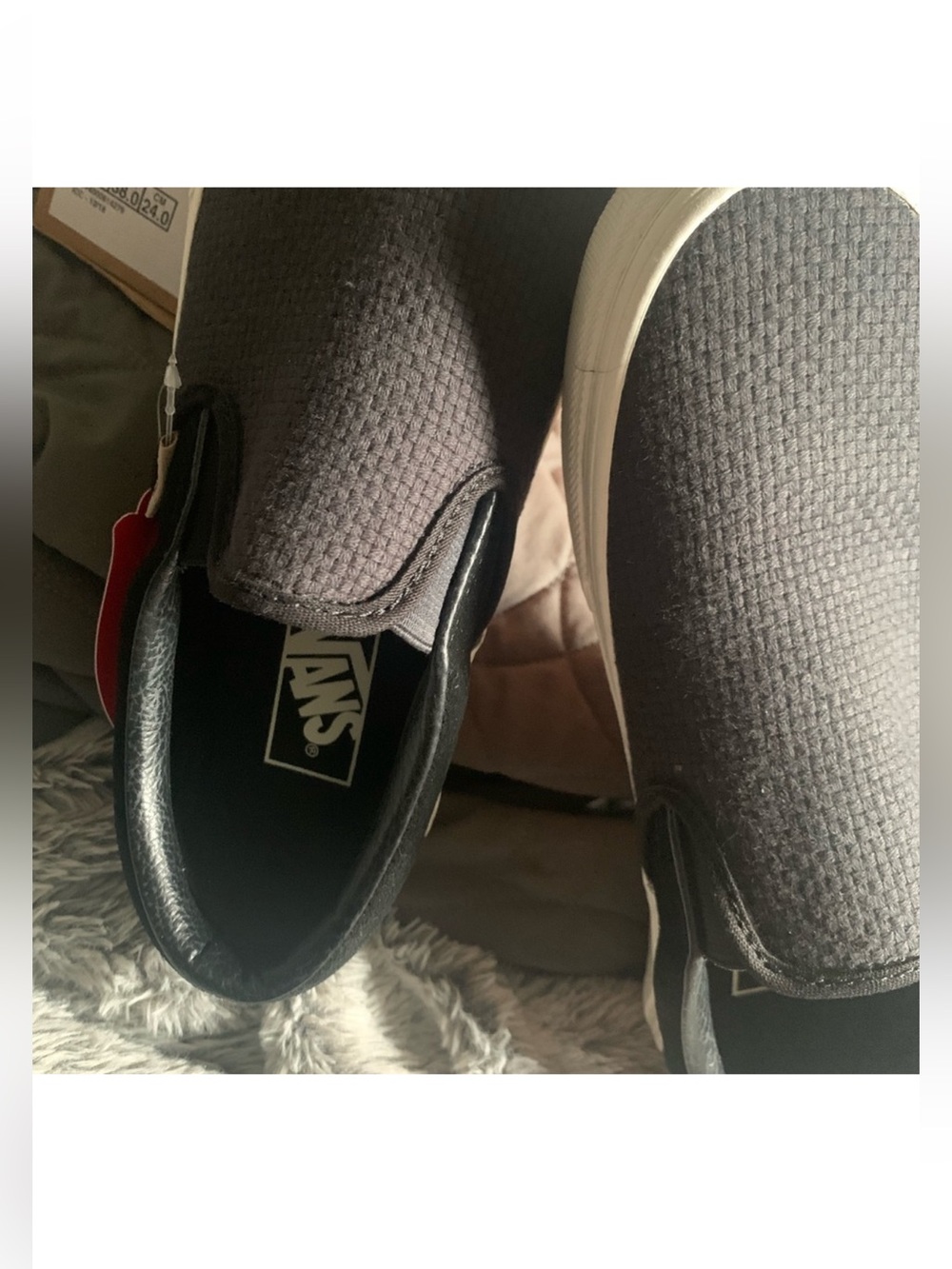 Vans Classic Slip-On in Black with White Midsole. Size 7.5 womens.